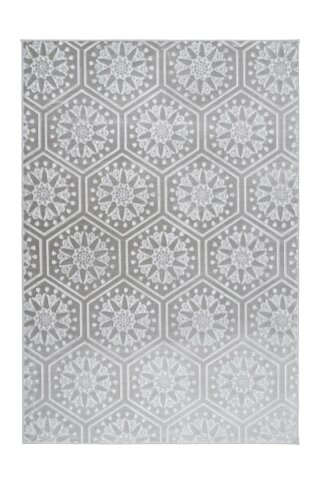 Teppich >Monroe< in Grau / Blau, 100% Polyester - 170x120cm (LxB)