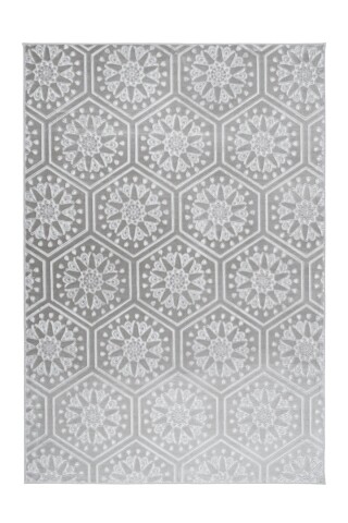 Teppich >Monroe< in Grau / Blau, 100% Polyester - 230x160cm (LxB)