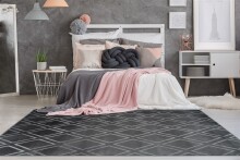 Teppich >Monroe< in Anthrazit, 100% Polyester - 150x80cm (LxB)