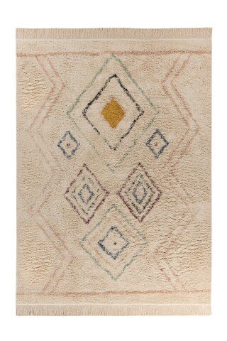 Teppich >Mylen< in Creme / Multi, 100% Baumwolle - 290x200cm (LxB)