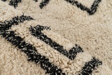 Teppich >Mylen< in Creme / Schwarz, 100% Baumwolle - 150x80cm (LxB)
