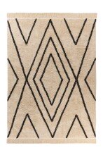 Teppich >Mylen< in Creme / Schwarz, 100% Baumwolle...