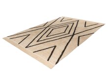 Teppich >Mylen< in Creme / Schwarz, 100% Baumwolle - 150x80cm (LxB)