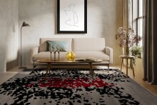 Teppich >Naila< in Schwarz / Rot, 100% Polypropylen - 170x120cm (LxB)