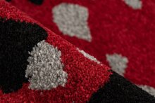 Teppich >Naila< in Schwarz / Rot, 100% Polypropylen - 150x80cm (LxB)