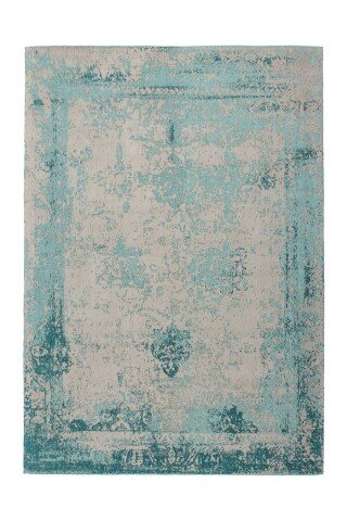 Teppich >Nostalgia< in Türkis, 50% Baumwolle / 50% Polyester - 170x120cm (LxB)