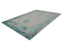 Teppich >Nostalgia< in Türkis, 50% Baumwolle / 50% Polyester - 170x120cm (LxB)