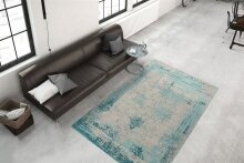 Teppich >Nostalgia< in Türkis, 50% Baumwolle / 50% Polyester - 290x200cm (LxB)