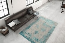 Teppich >Nostalgia< in Türkis, 50% Baumwolle / 50% Polyester - 150x80cm (LxB)