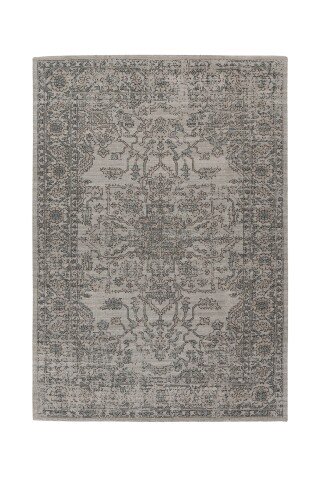 Teppich >Perry< in Grün / Taupe, 75% Baumwolle / 25% Polyester - 170x120cm (LxB)