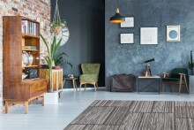Teppich >Phoenix< in Natur / Grau, 95% Wolle / 5% Polyester - 230x160cm (LxB)
