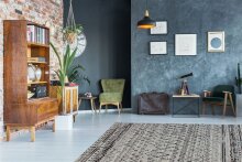 Teppich >Phoenix< in Natur / Grau, 95% Wolle / 5% Polyester - 150x80cm (LxB)