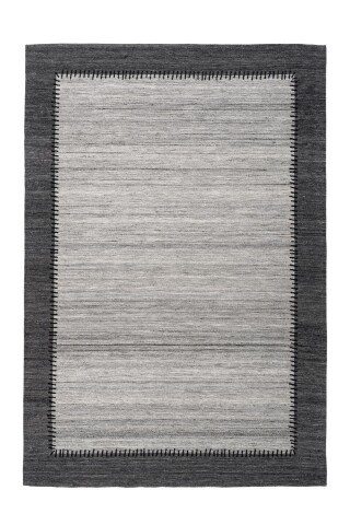 Teppich >Phoenix< in Grau / Anthrazit, 95% Wolle / 5% Polyester - 170x120 (LxB)