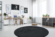 Teppich >Rabbit< in Anthrazit, 100% Polyester - 160x160cm (LxB)