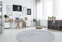 Teppich >Rabbit< in Grau / Blau, 100% Polyester - 160x160cm (LxB)