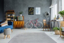 Teppich >Rabbit< in Grau / Blau, 100% Polyester - 150x80cm (LxB)