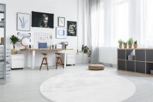 Teppich >Rabbit< in Weiß, 100% Polyester - 160x160cm (LxB)