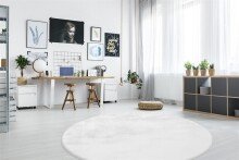 Teppich >Rabbit< in Weiß, 100% Polyester - 160x160cm (LxB)