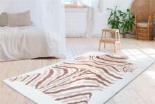 Teppich >Rabbit Animal< in Elfenbein / Taupe / Weiß - 160x120 (LxB)