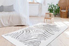 Teppich >Rabbit Animal< in Grau / Weiß, 100% Polyester - 230x160cm (LxB)
