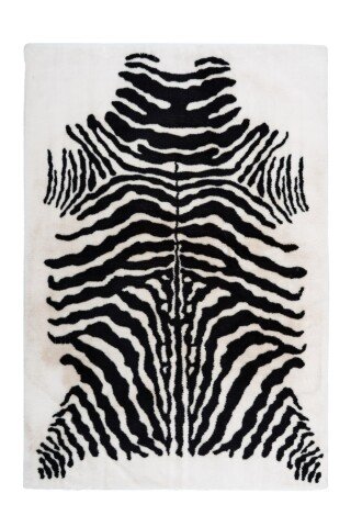 Teppich >Rabbit Animal< in Schwarz / Weiß, 100% Polyester - 160x120cm (LxB)
