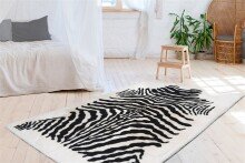 Teppich >Rabbit Animal< in Schwarz / Weiß, 100% Polyester - 160x120cm (LxB)