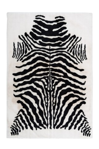 Teppich >Rabbit Animal< in Schwarz / Weiß, 100% Polyester - 230x160cm (LxB)