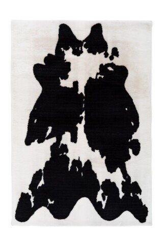 Teppich >Rabbit Animal< in Schwarz / Weiß, 100% Polyester - 160x120cm (LxB)