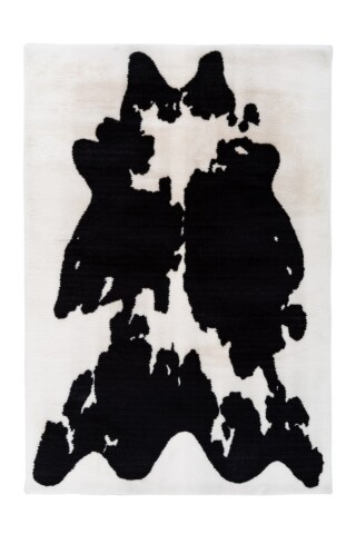 Teppich >Rabbit Animal< in Schwarz / Weiß, 100% Polyester - 230x160cm (LxB)