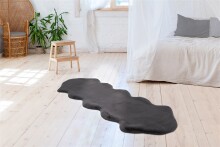 Teppich >Rabbit Double< in Anthrazit, 100% Polyester - 180x60cm (LxB)
