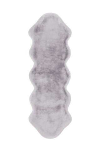Teppich >Rabbit Double< in Grau / Blau, 100% Polyester - 180x60cm (LxB)