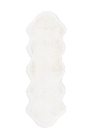 Teppich >Rabbit Double< in Weiß, 100% Polyester - 180x60cm (LxB)