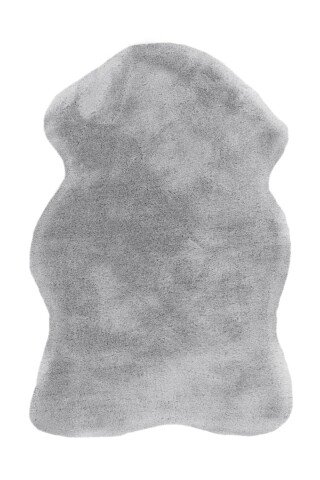 Teppich >Rabbit Sheepskin< in Grau / Blau, 100% Polyester - 90x60cm (LxB)