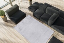 Teppich >Raika< in Grau / Weiß, 100% Polyester - 150x80cm (LxB)