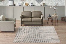 Teppich >Rhombus< in Beige / Grau, 100% Polypropylen - 170x120cm (LxB)