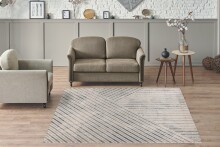 Teppich >Rhombus< in Beige / Grau, 100% Polypropylen - 150x80cm (LxB)