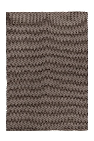 Teppich >Robbie< in Taupe, 100% Wolle - 150x80cm (LxB)
