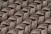 Teppich >Robbie< in Taupe, 100% Wolle - 150x80cm (LxB)