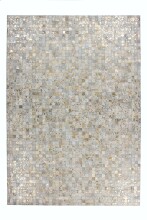 Teppich >Rocket< in Elfenbein / Gold, 100% Leder -...