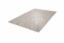 Teppich >Rocket< in Elfenbein / Gold, 100% Leder - 230x160cm (LxB)