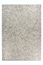 Teppich >Rocket< in Elfenbein / Gold, 100% Leder -...