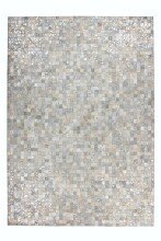 Teppich >Rocket< in Grau / Silber, 100% Leder -...