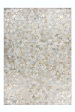 Teppich >Rocket< in Elfenbein / Gold, 100% Leder -...