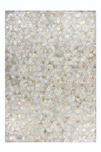 Teppich >Rocket< in Elfenbein / Gold, 100% Leder -...