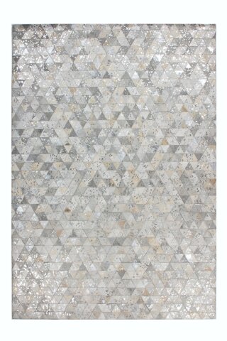 Teppich >Rocket< in Grau / Silber, 100% Leder - 230x160cm (LxB)