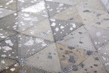 Teppich >Rocket< in Grau / Silber, 100% Leder - 290x200cm (LxB)