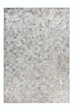 Teppich >Rocket< in Grau / Silber, 100% Leder -...