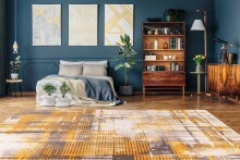 Teppich >Saphira< in Gelb, 100% Polyester - 150x80cm (LxB)