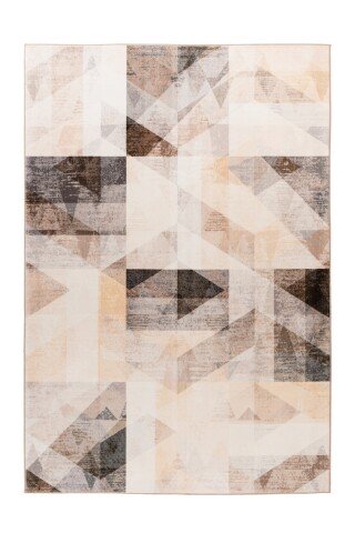 Teppich >Saphira< in Grau / Beige, 100% Polyester - 150x80cm (LxB)