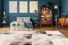 Teppich >Saphira< in Grau / Beige, 100% Polyester - 150x80cm (LxB)